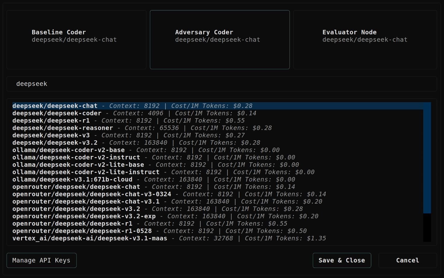 Sunder Model Picker and API Key Configuration
